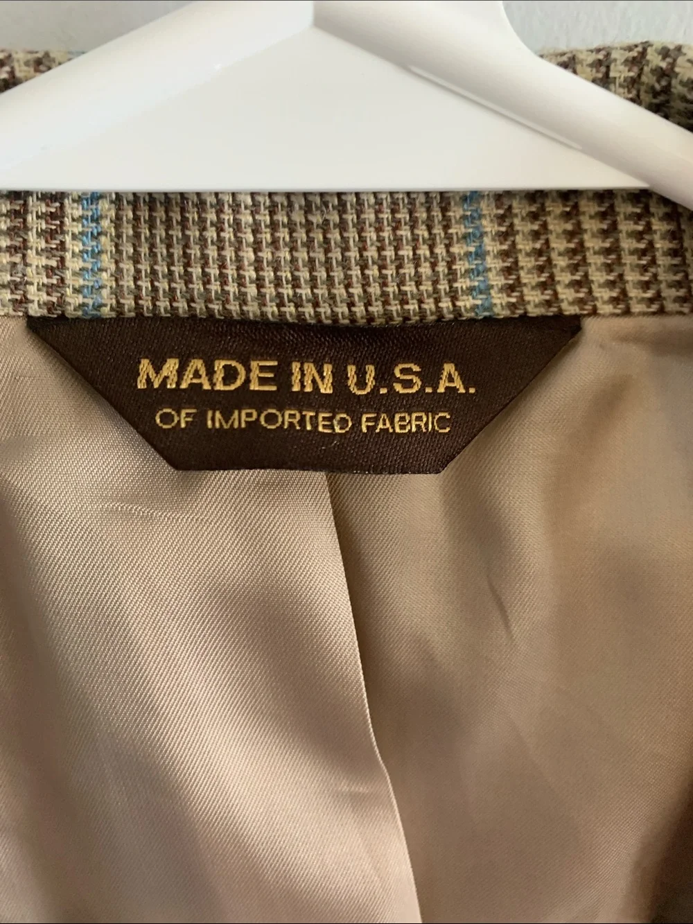 SOUTHWICK Men's Plaid Two-Button Sport Coat - Brown & Tan - BRAND NEW WITH TAGS!